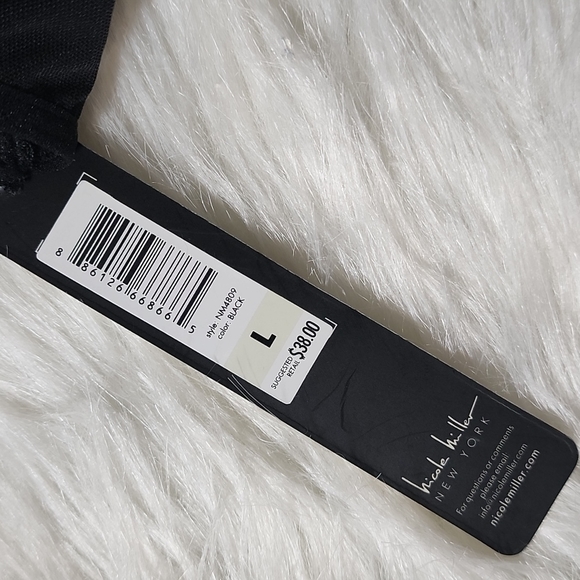 Nicole Miller Black Mesh High Neck Lace Bra Top Large NWT - Picture 4 of 7